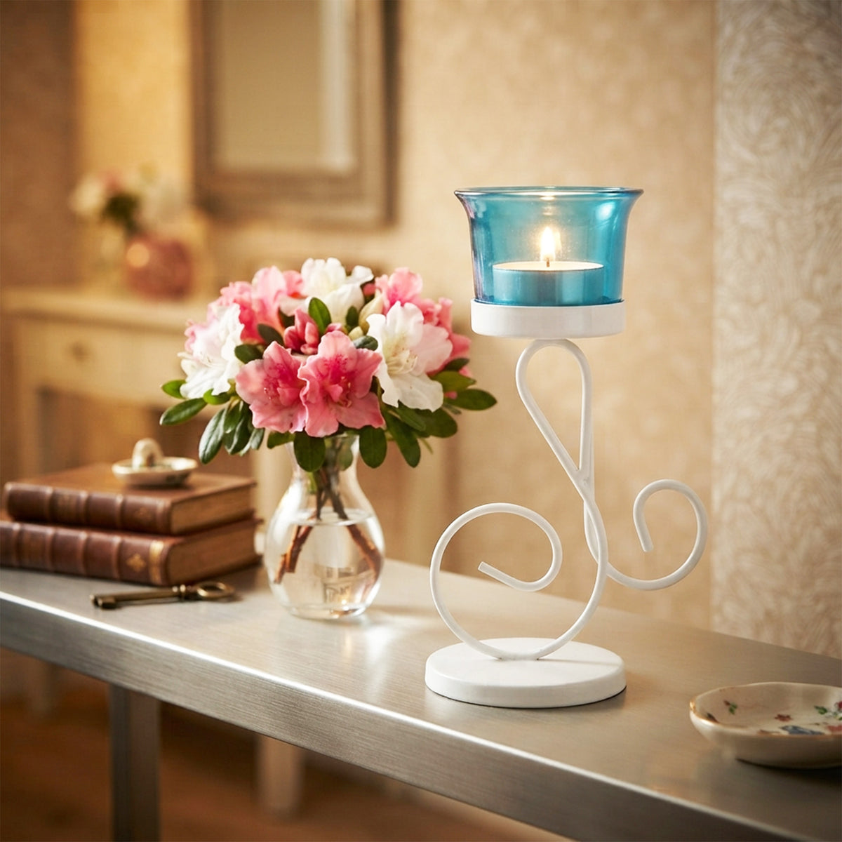 Hosley White Tabletop Tealight Holder