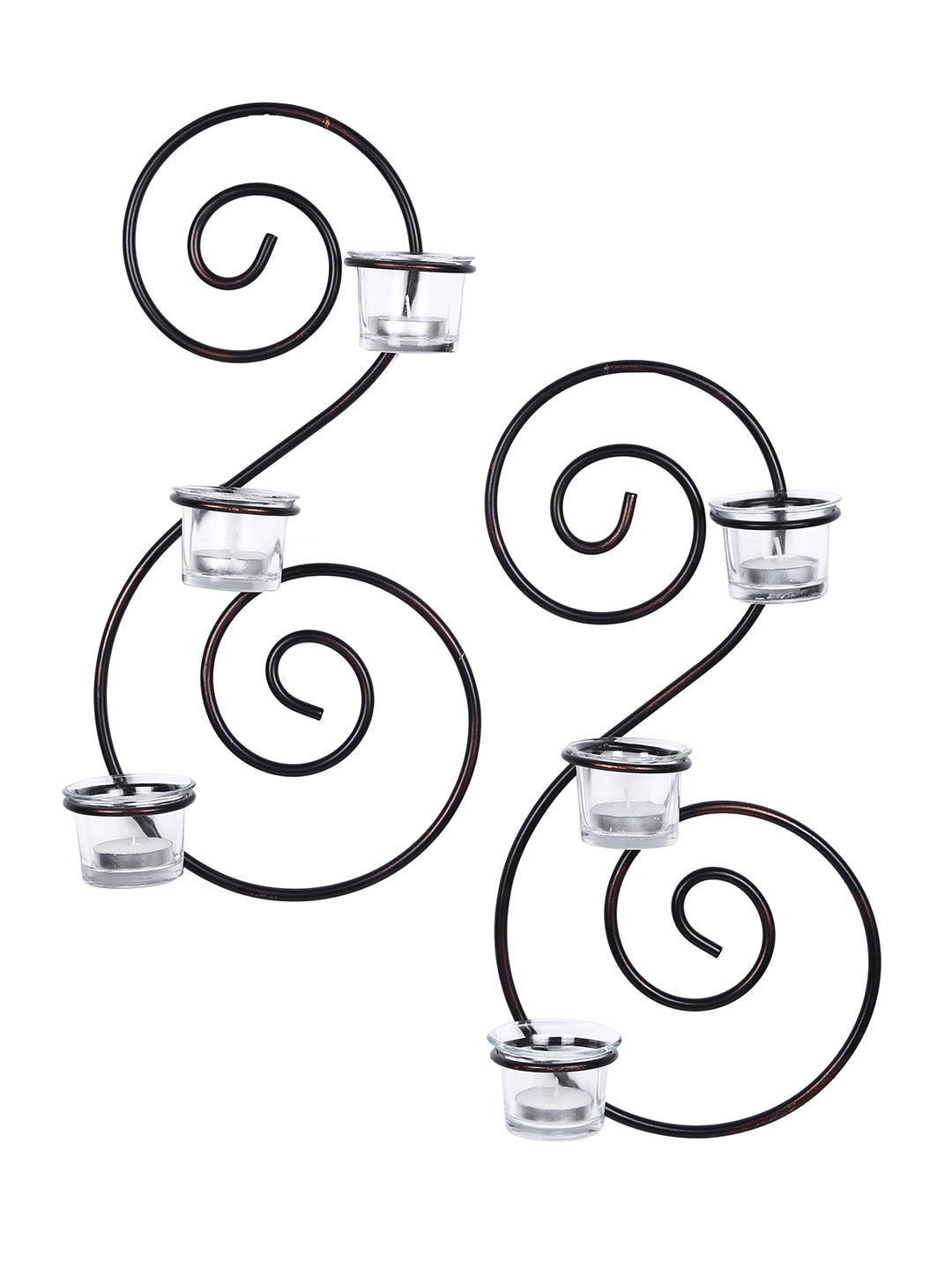 Hosley Set of 2 wall sconce with frosted Glasses (Black Matte)