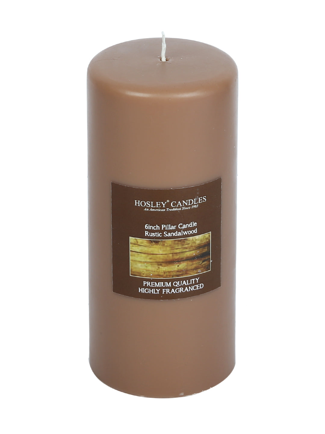 Hosley Set of 2 Rustic Sandalwood 6Inchs Pillar Candles