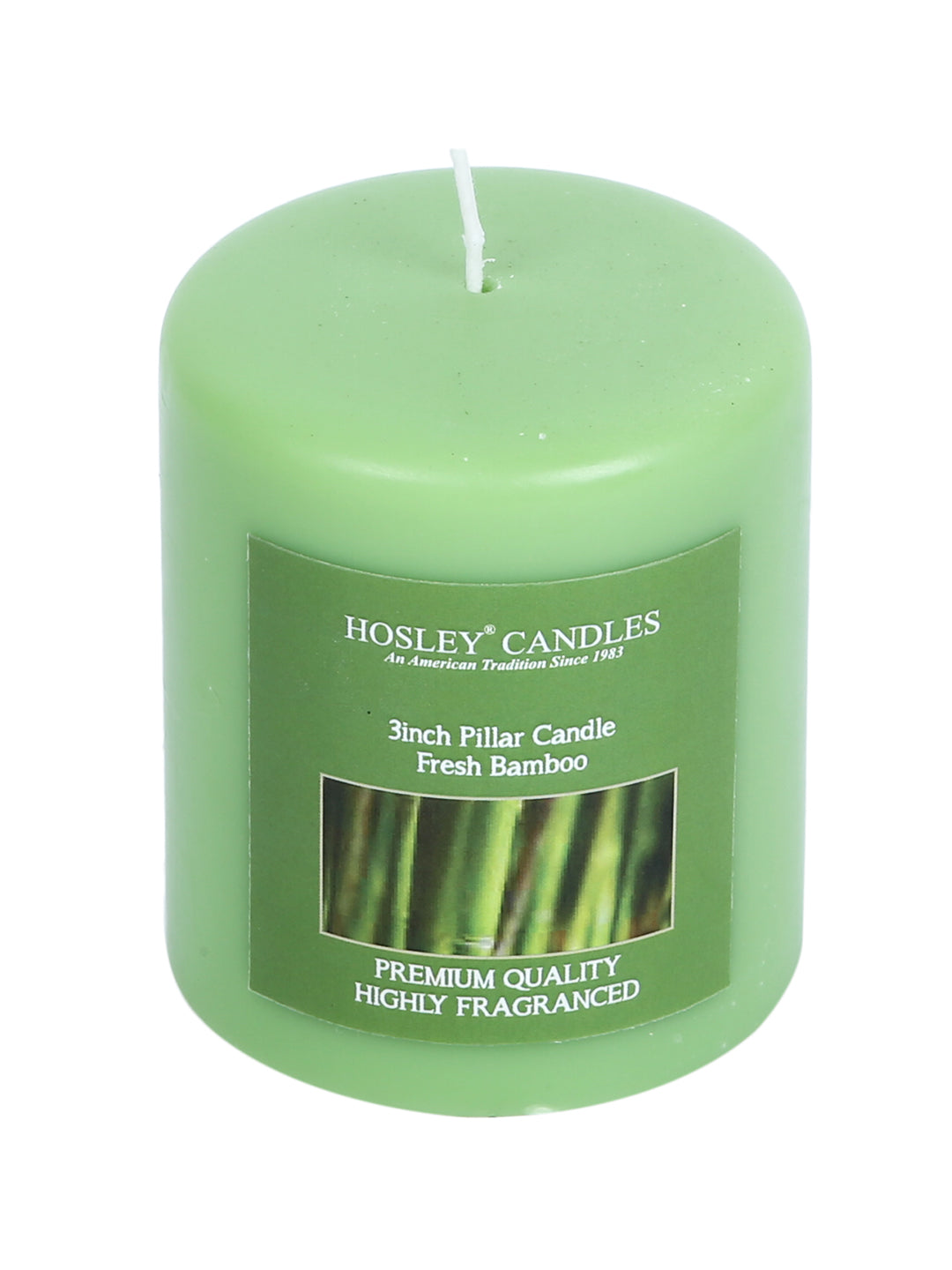 Hosley Set of 2 Fresh Bamboo 3Inchs Pillar Candles