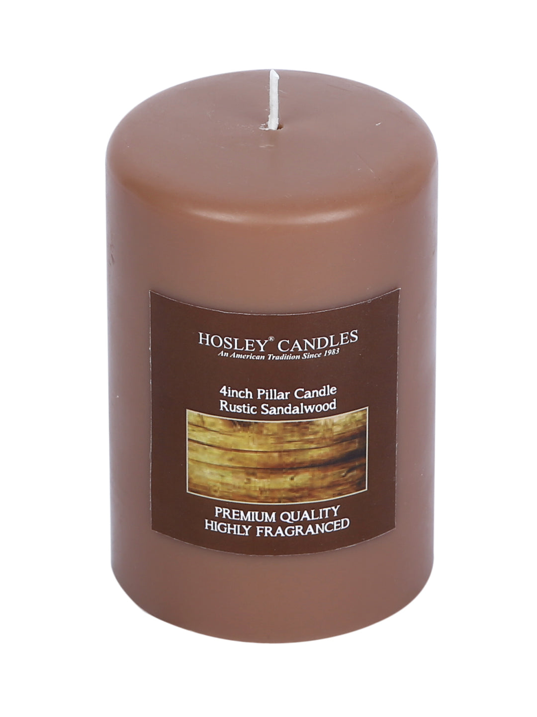 Hosley Set of 2 Rustic Sandalwood 4Inchs Pillar Candles