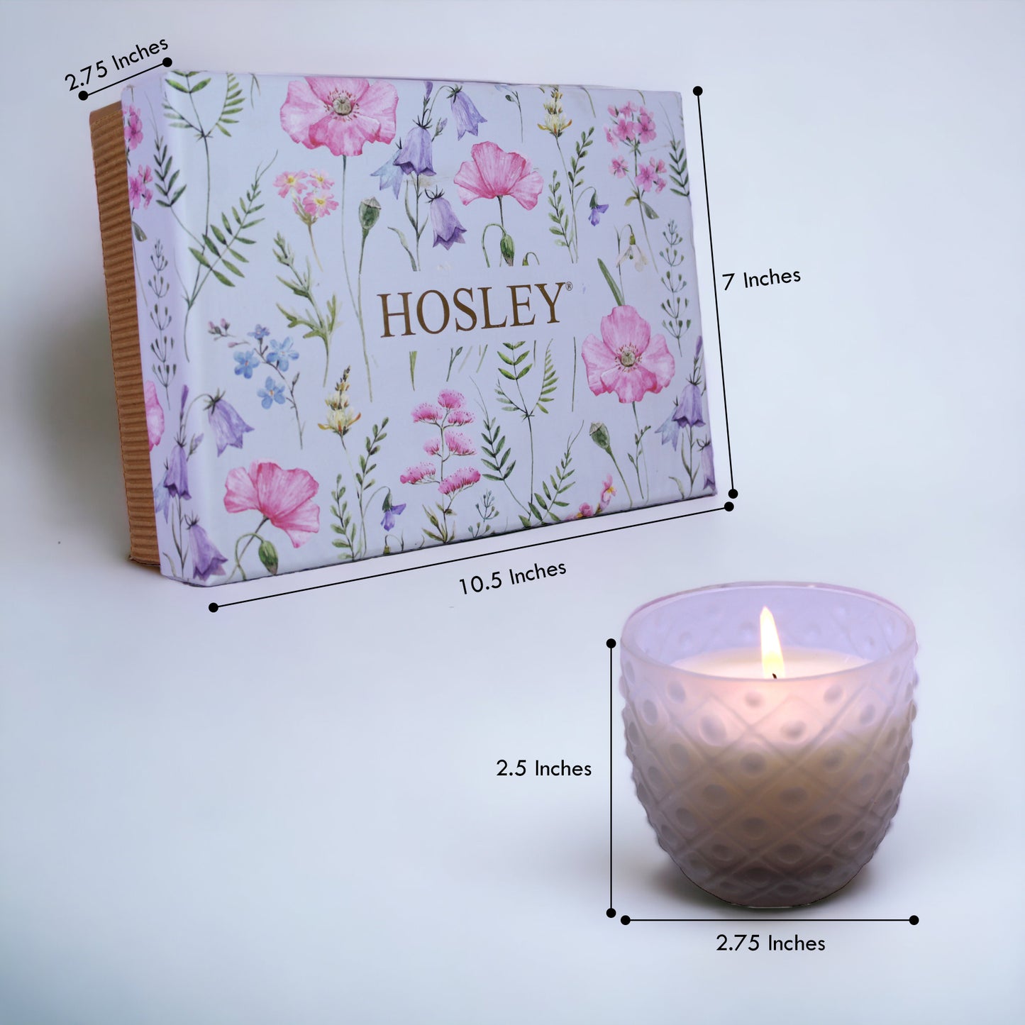 Hosley® Set of 4 Fragrance Frosted Glass Candles with Ceramic Incense Stick Holder Gift Set