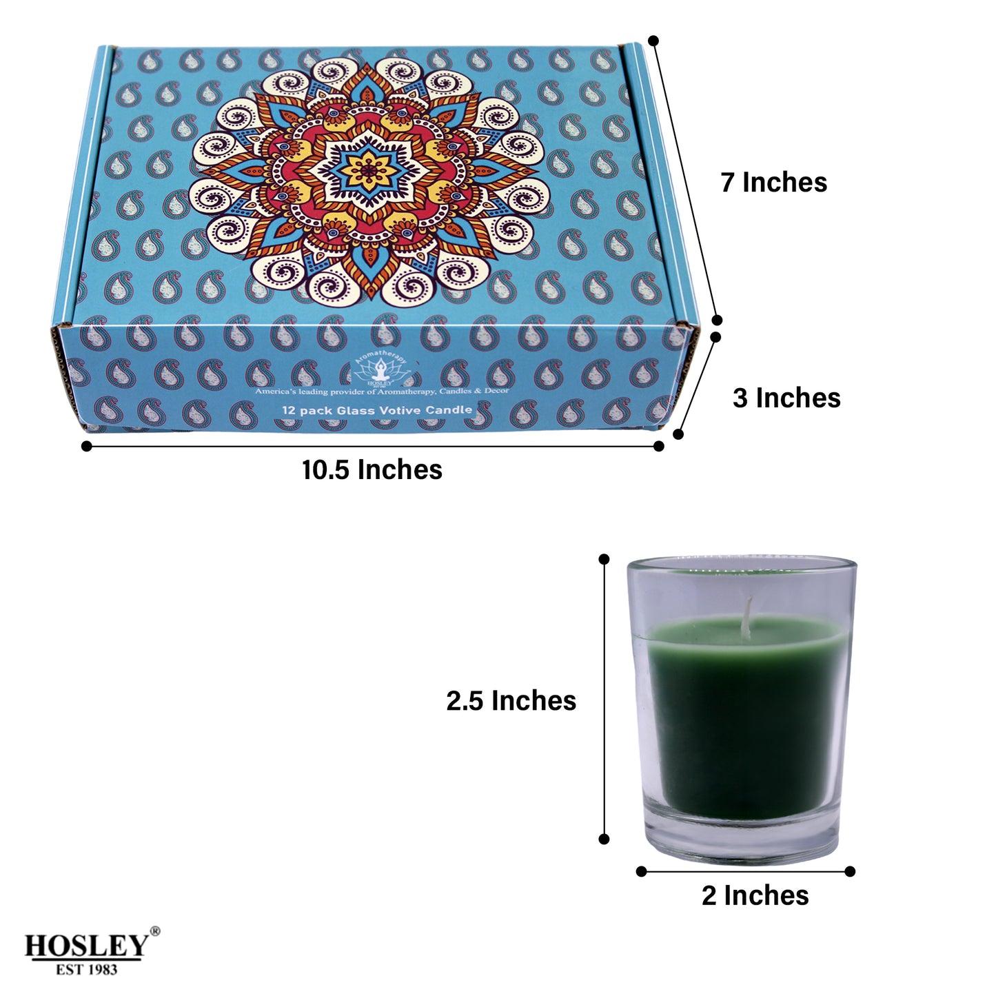 Hosley® Fresh Bamboo Fragrance Glass Votive Candles (Pack of 12, 6 cm Long Each, 1.6 Oz Wax Each)