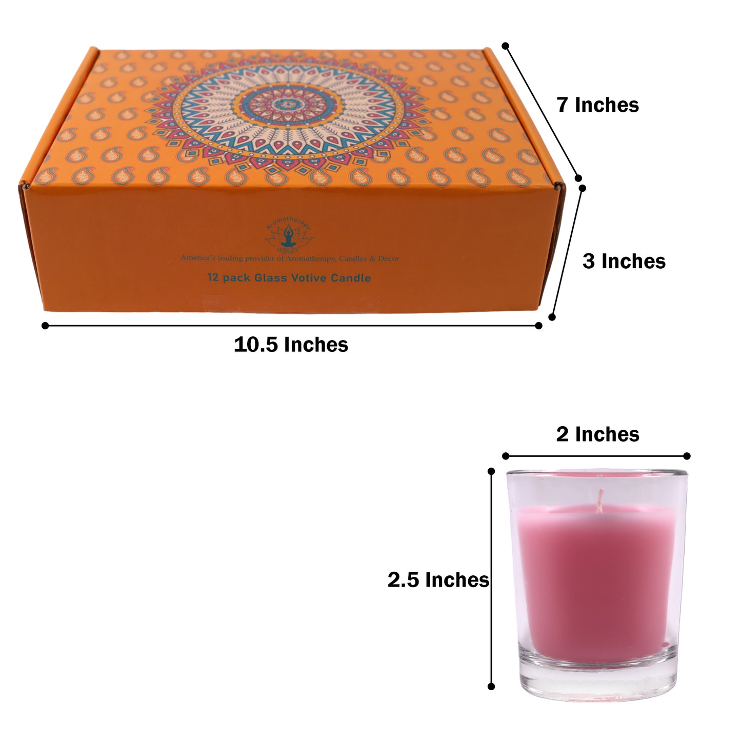 Hosley® Rose Fragrance Glass Votive Candles - 12Pcs