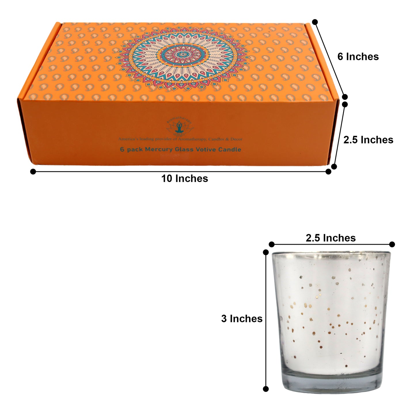 Hosley® Jasmine Fragrance Glass Votive Candles - 6Pcs