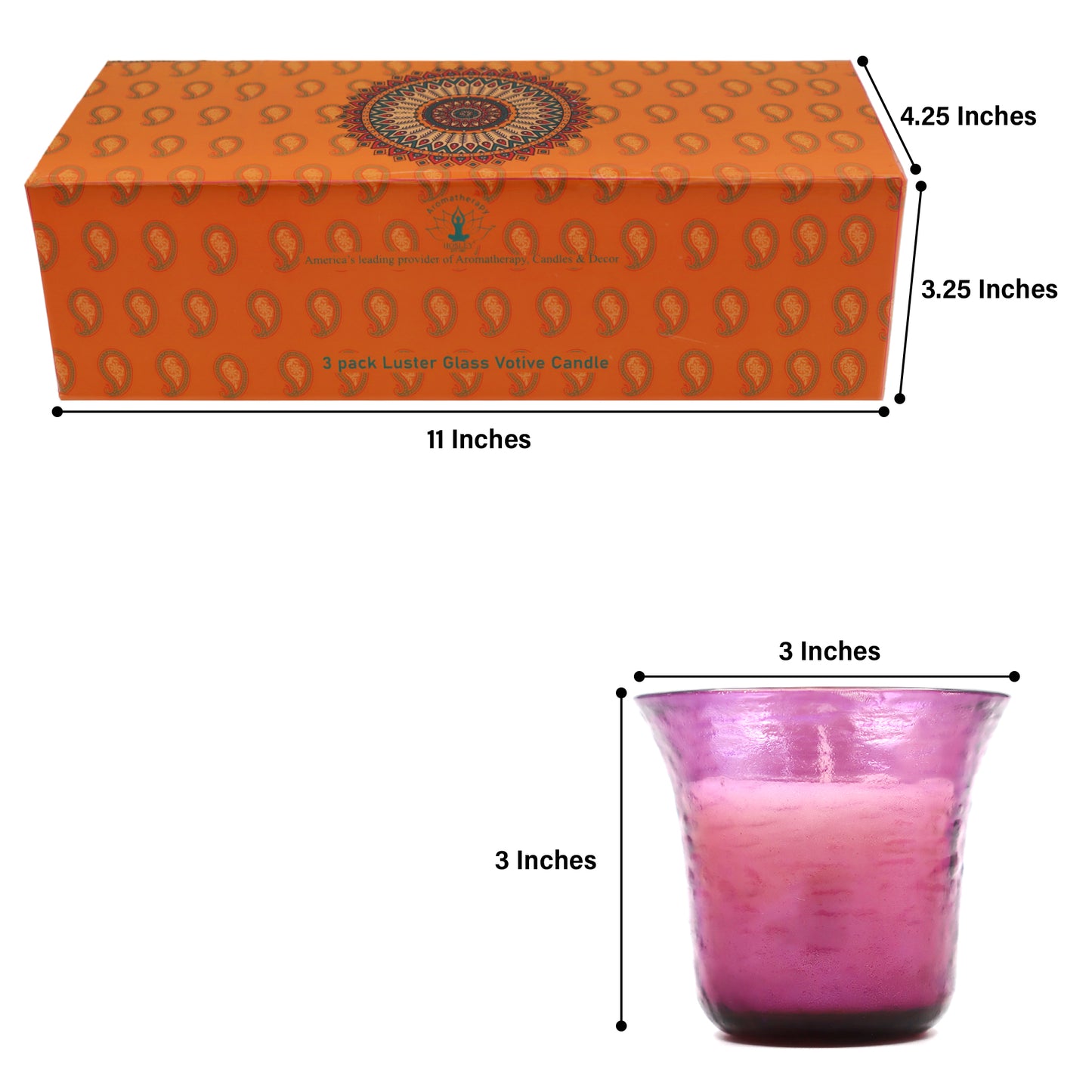 Hosley Lavender Scented Votive Candle – Set of 3