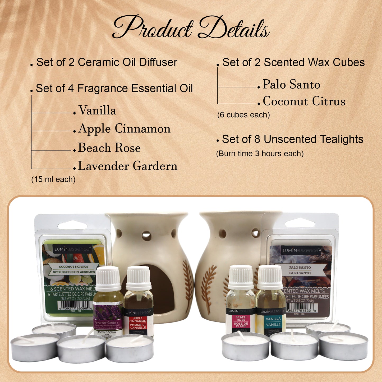 Hosley Ceramic Oil Warmer - Set Of 2