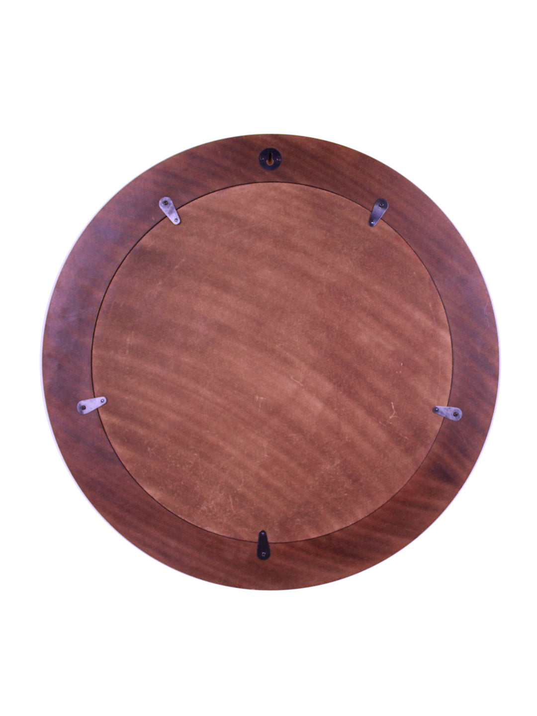 Hosley Decorative Round Log Slices Carved Brown Wooden Wall Mirror