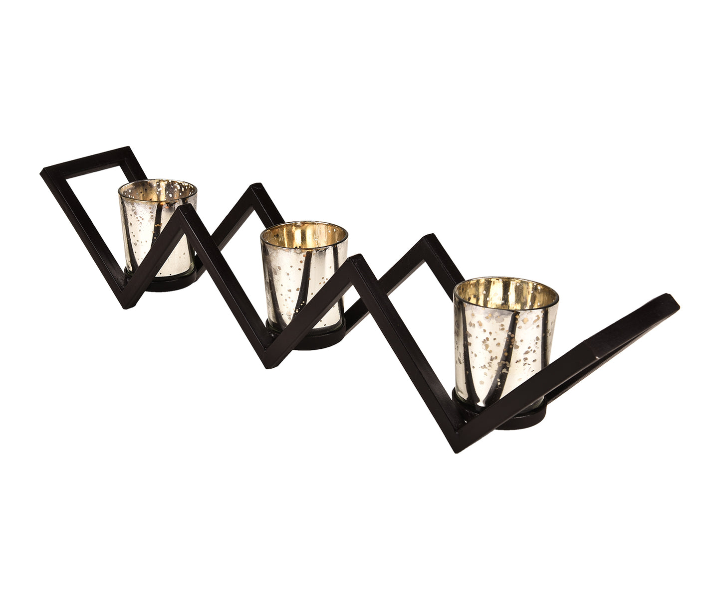 Hosley 3 Cup Decorative Tealight Holder with Silver Glass