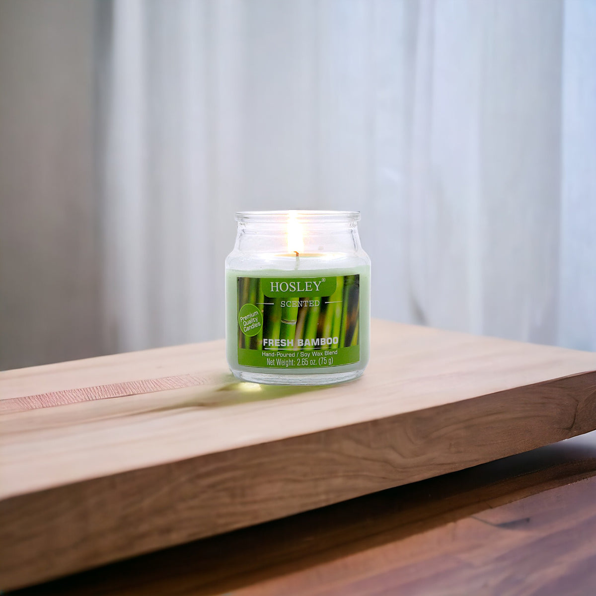 Hosley Fresh Bamboo Fragranced Jar Candle – 2.65 Oz