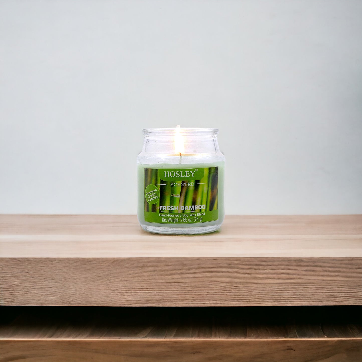 Hosley® Fresh Bamboo Highly Fragranced, 2.65 Oz wax, Jar Candle