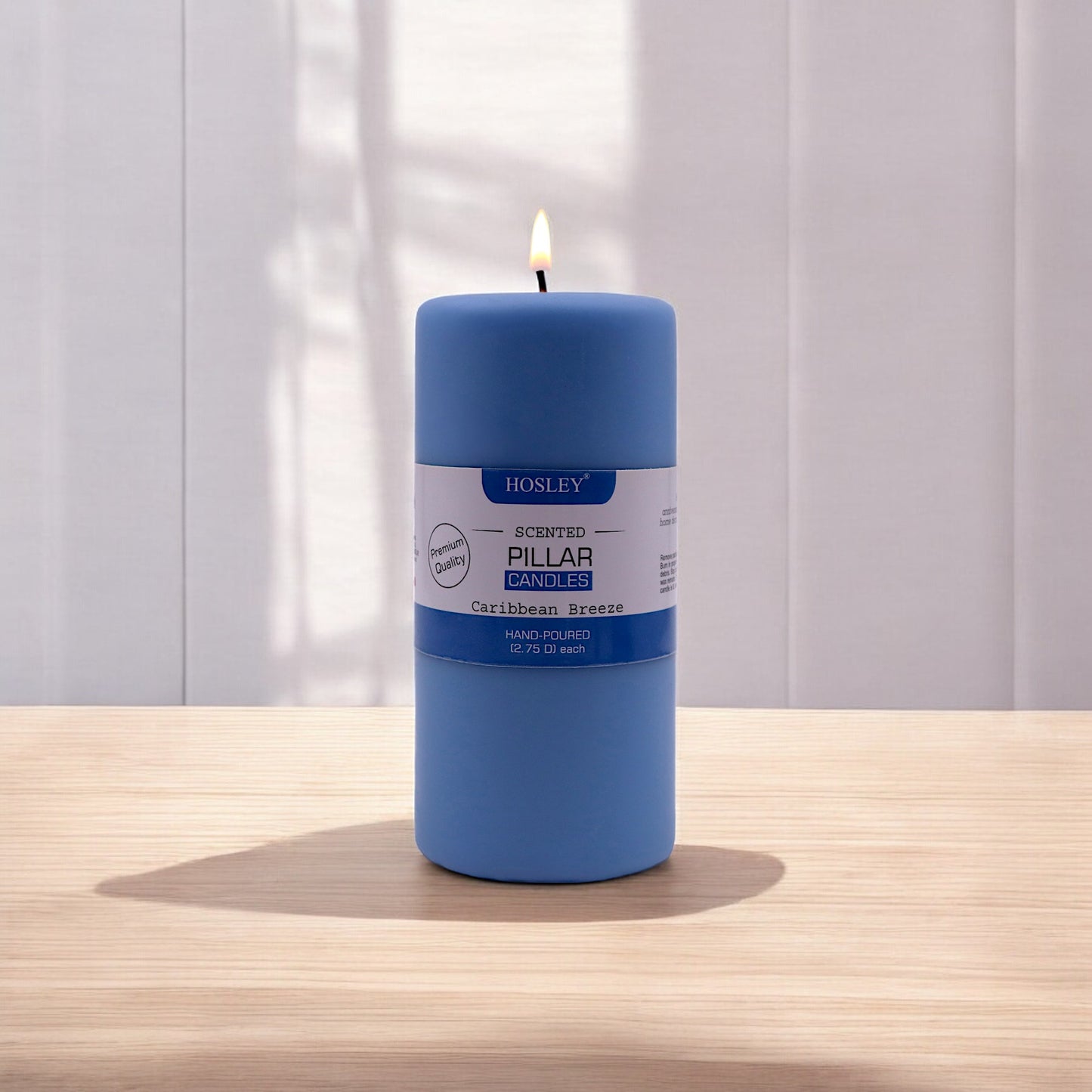 Hosley® Caribbean Breeze Highly Fragranced 6inch Pillar Candle