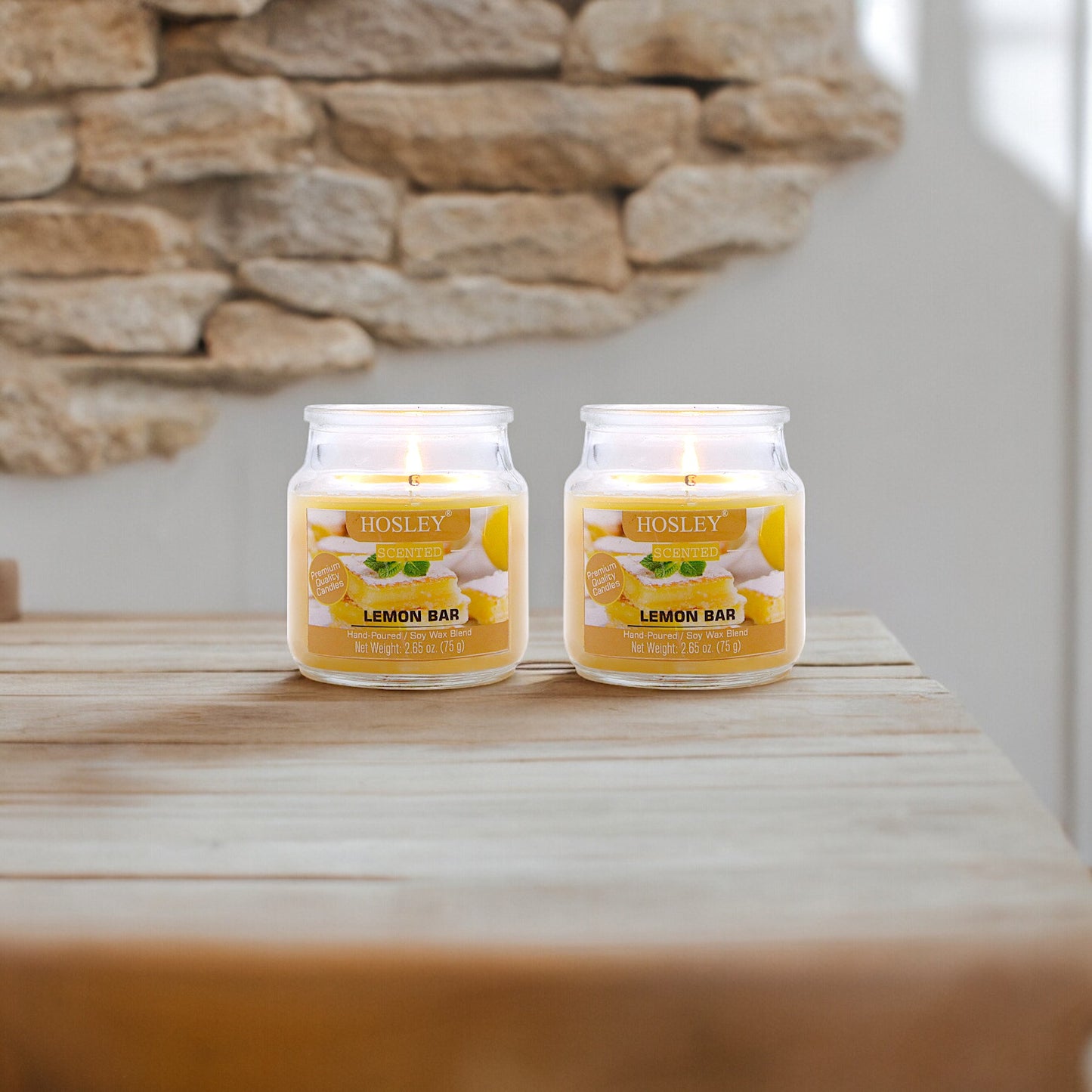 Hosley Set of 2 Lemon Bar 2.65 Oz (75g)