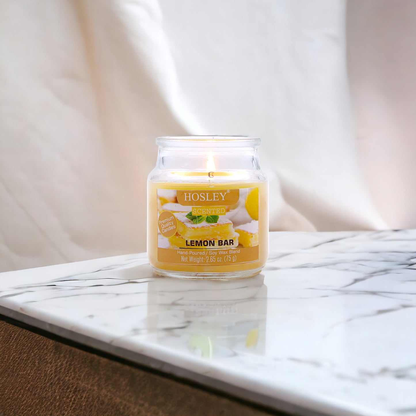 Hosley® Lemon Bar Highly Fragranced, 2.65 Oz wax, Jar Candle