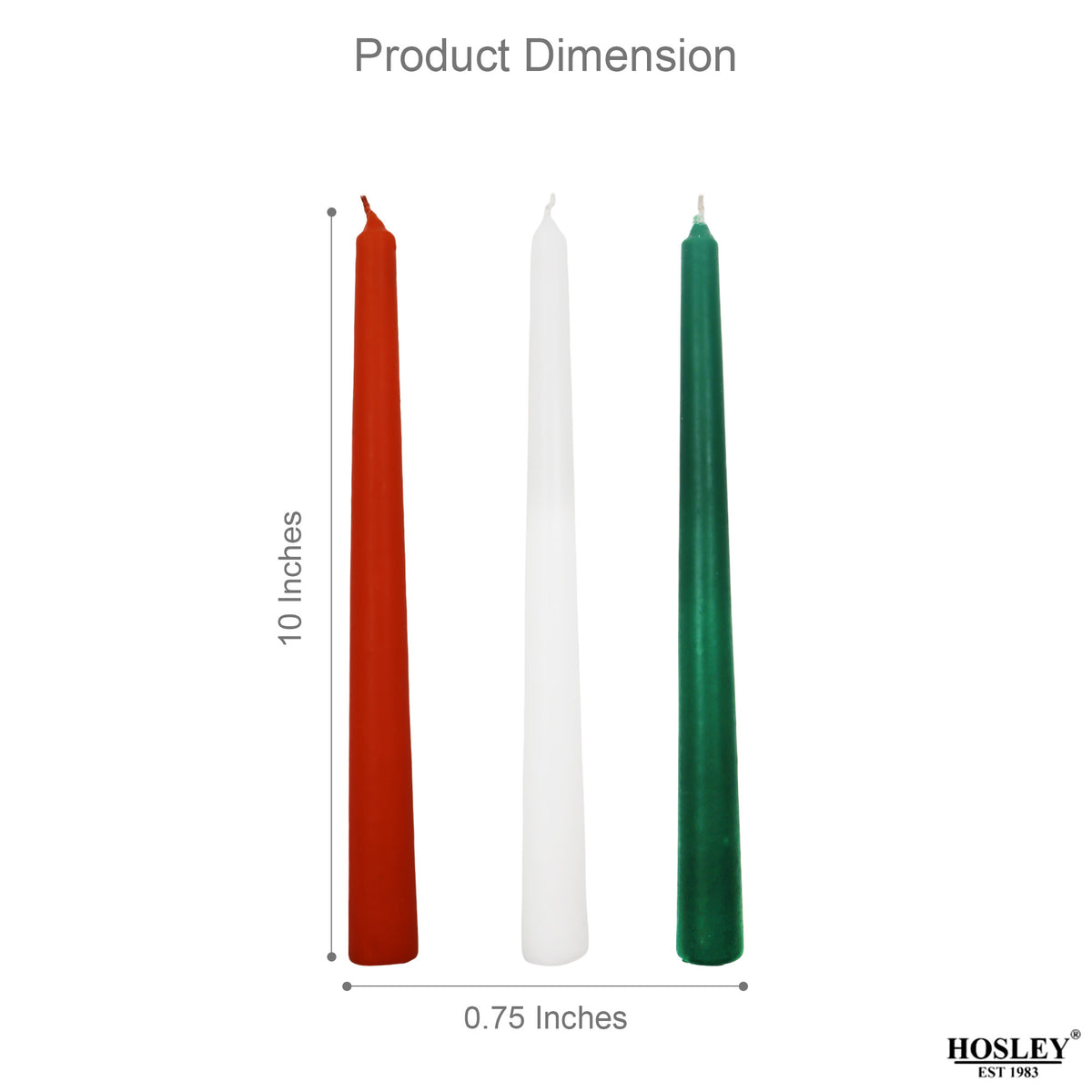 Hosley Unscented Taper Candles – Pack of 3
