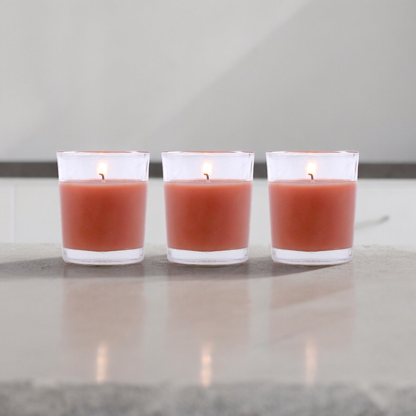 Set of 3 Hosley® Highly Fragranced Rustic Sandalwood Filled Glass Candles, 1.6 Oz wax each