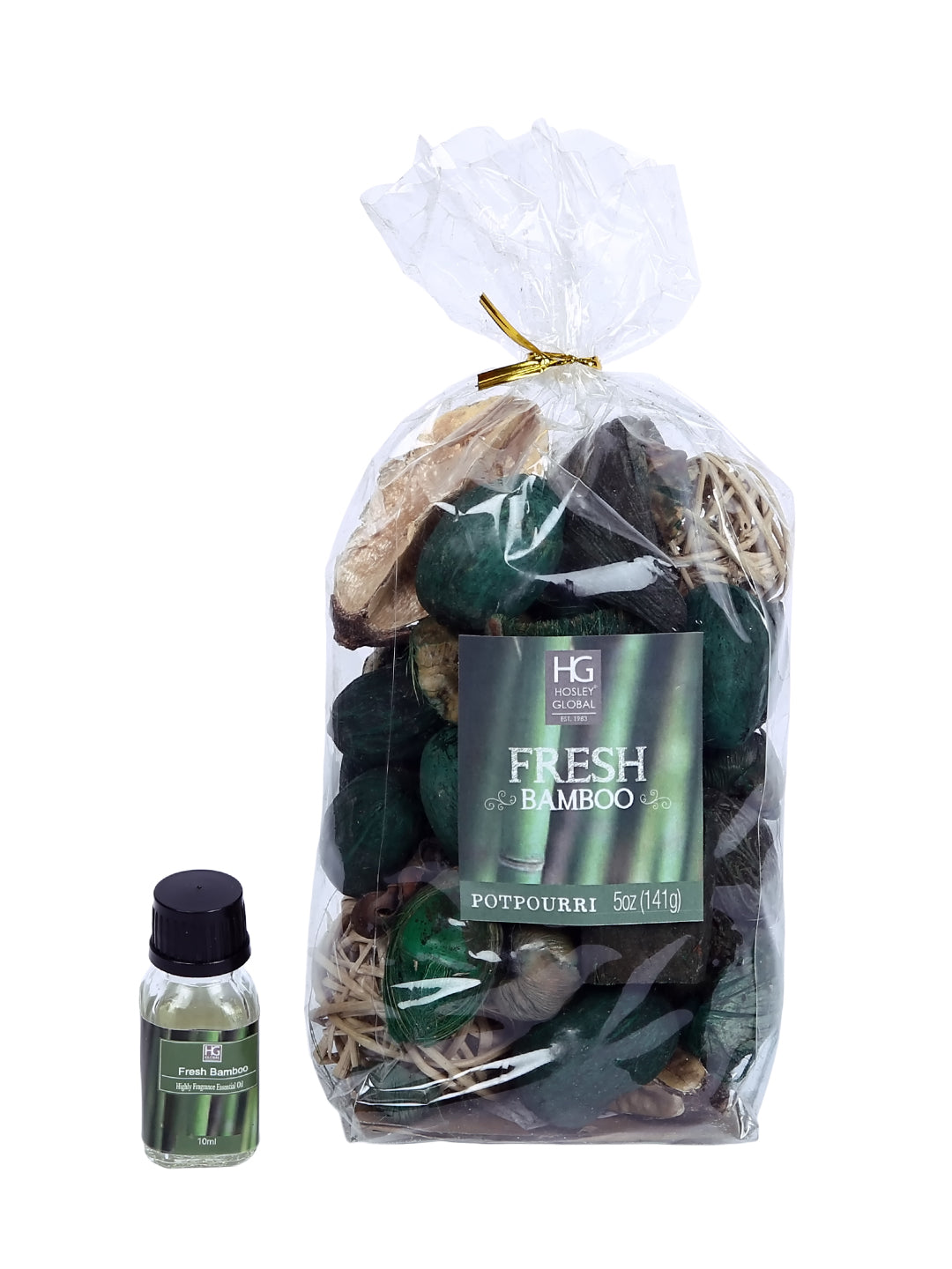 Hosley® 5Oz Fresh Bamboo Highly Fragranced Potpourri Bag with Free 10ml Refreshing Scented Oil Bottle