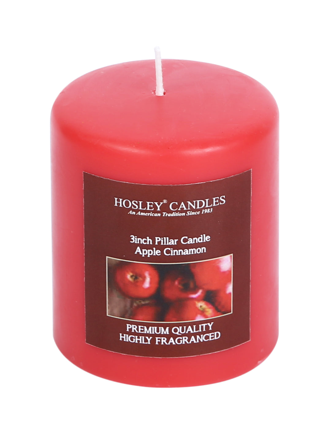 Hosley® Apple Cinnamon Highly Fragranced 3inch Pillar Candle
