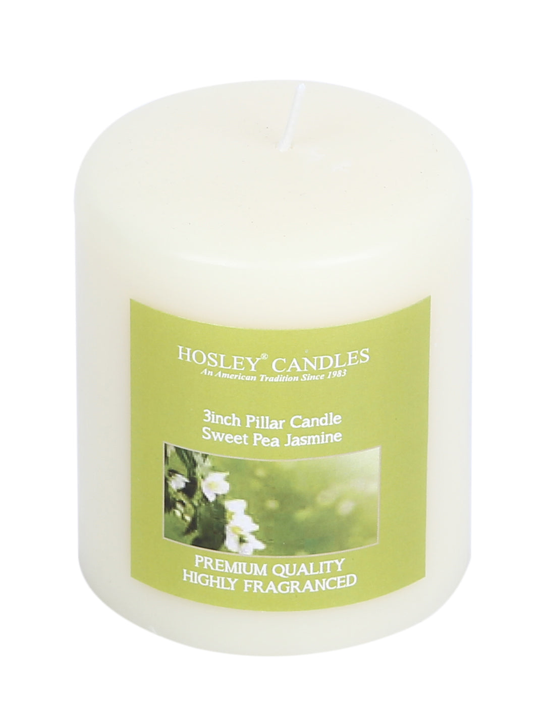 Hosley® Sweet Pea Jasmine Highly Fragranced 3inch Pillar Candle
