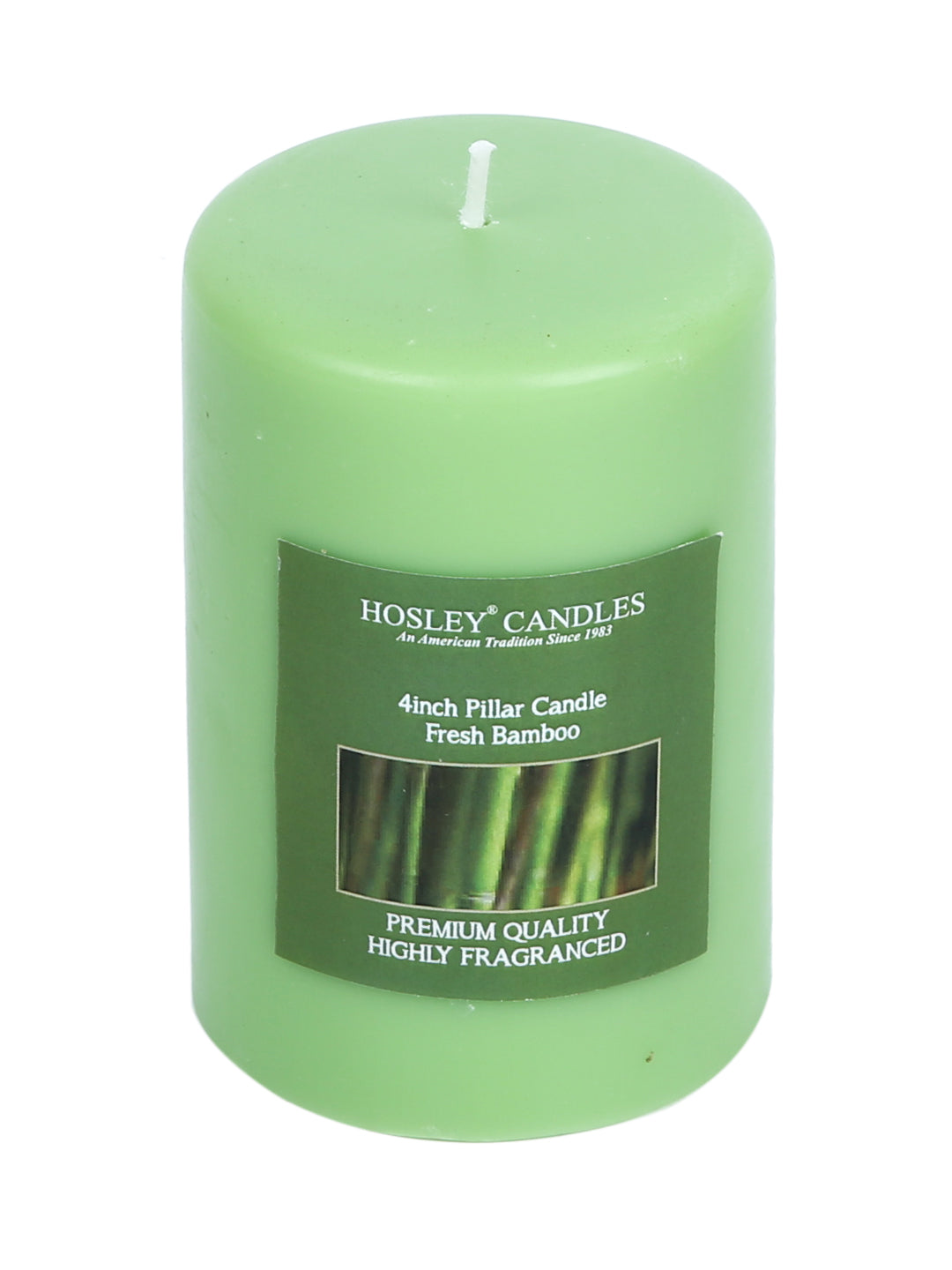 Hosley® Fresh Bamboo Highly Fragranced 4inch Pillar Candle