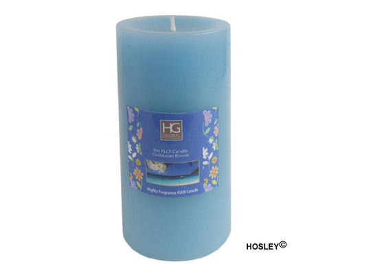 Hosley® Caribbean Breeze Highly Fragranced 6inch Pillar Candle