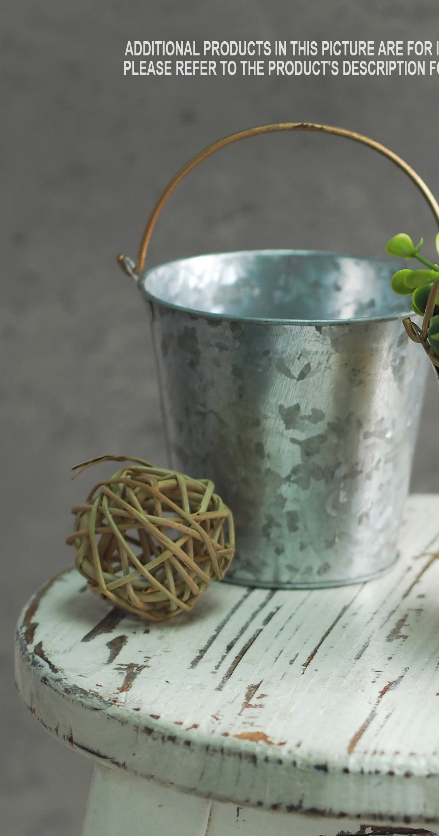 Hosley 4Inch Pack of 6 Galvanized Metal Hanging Planter / Bucket Metal Planters Pot for Indoor Plants /Out Door Plants 2.6 Inch Diameter Ideal Gift for Weddings, Special Events, Parties 2.6 Inch Diameter