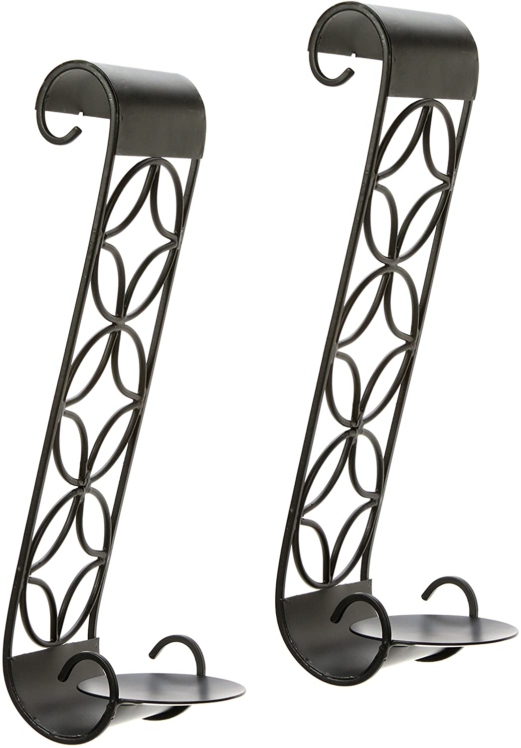 Hosley Set of 2 Wall Hanging Pillar Candle Holder Metal Wall Sconce with Pillar Candles for for Home Decoration (Set of 2)