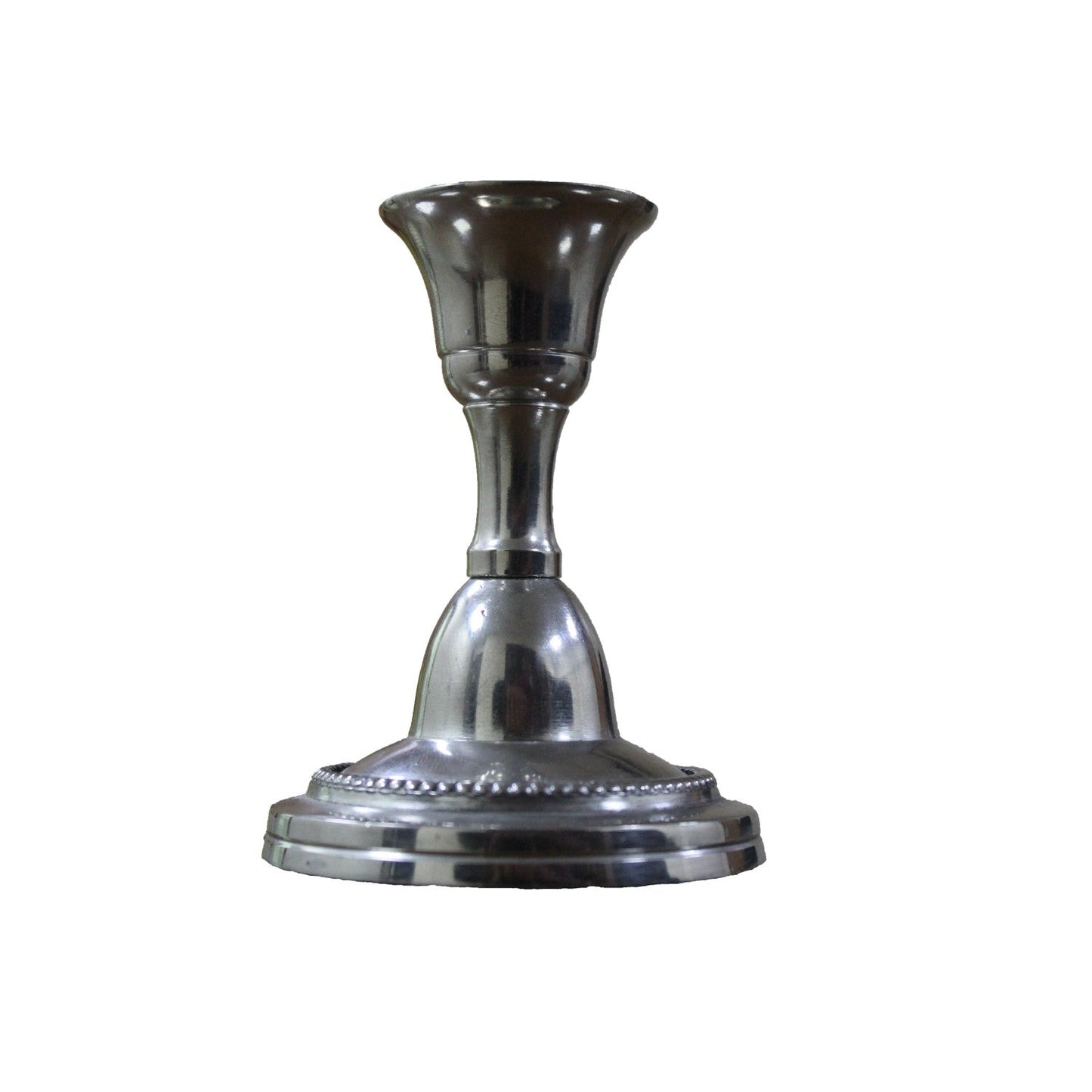 Hosley Metal Candle Stand Holder / Taper Candle Stand Holder for Home Décor, Festival, wedding, events, Silver, Pack of 1