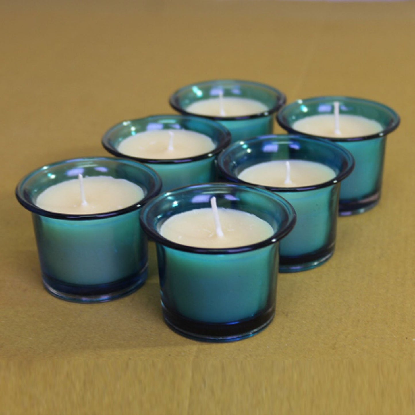Hosley Unscented Jar Candles / Candle Holder for Home Decoration Candles, Pack of 6, Blue