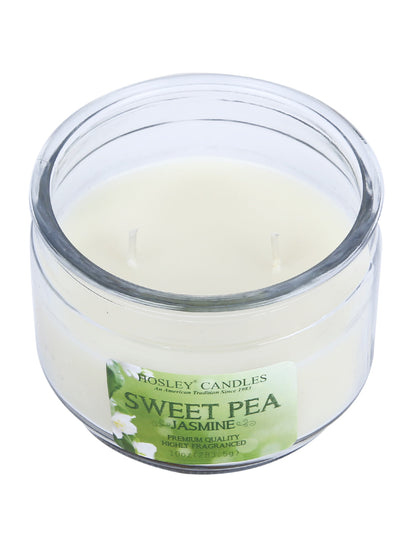 Hosley® Sweet Pea Jasmine Highly Fragranced, 2 Wick, 10 Oz wax, Jar Candle