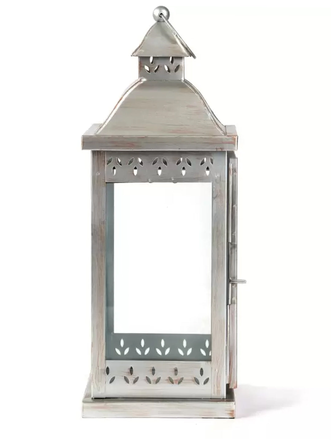 Hosley® 37cm High Iron Lantern with Bonus Pillar Candle