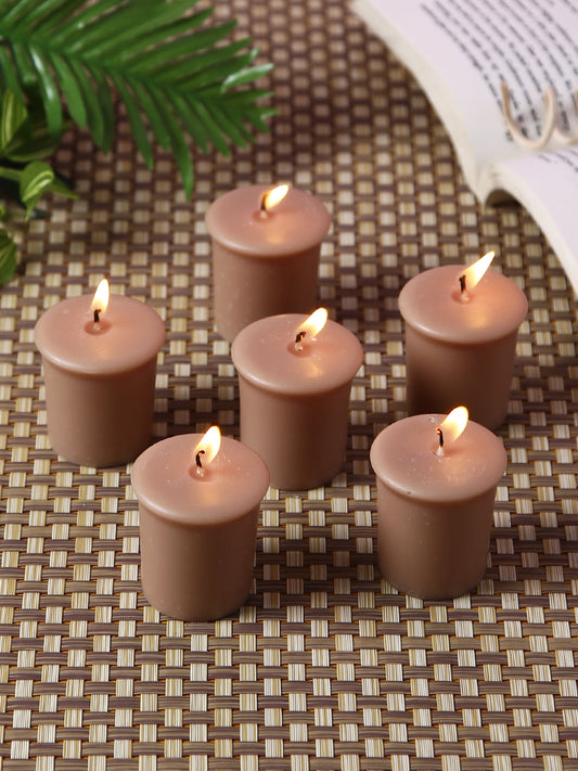 Set of 6 Hosley® 15 Hour Burn Time Each, Rustic Sandalwood Highly Fragranced Votive Candles