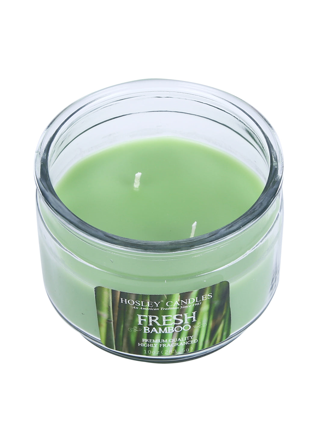 Hosley® Fresh Bamboo Highly Fragranced, 2 Wick, 10 Oz wax, Jar Candle