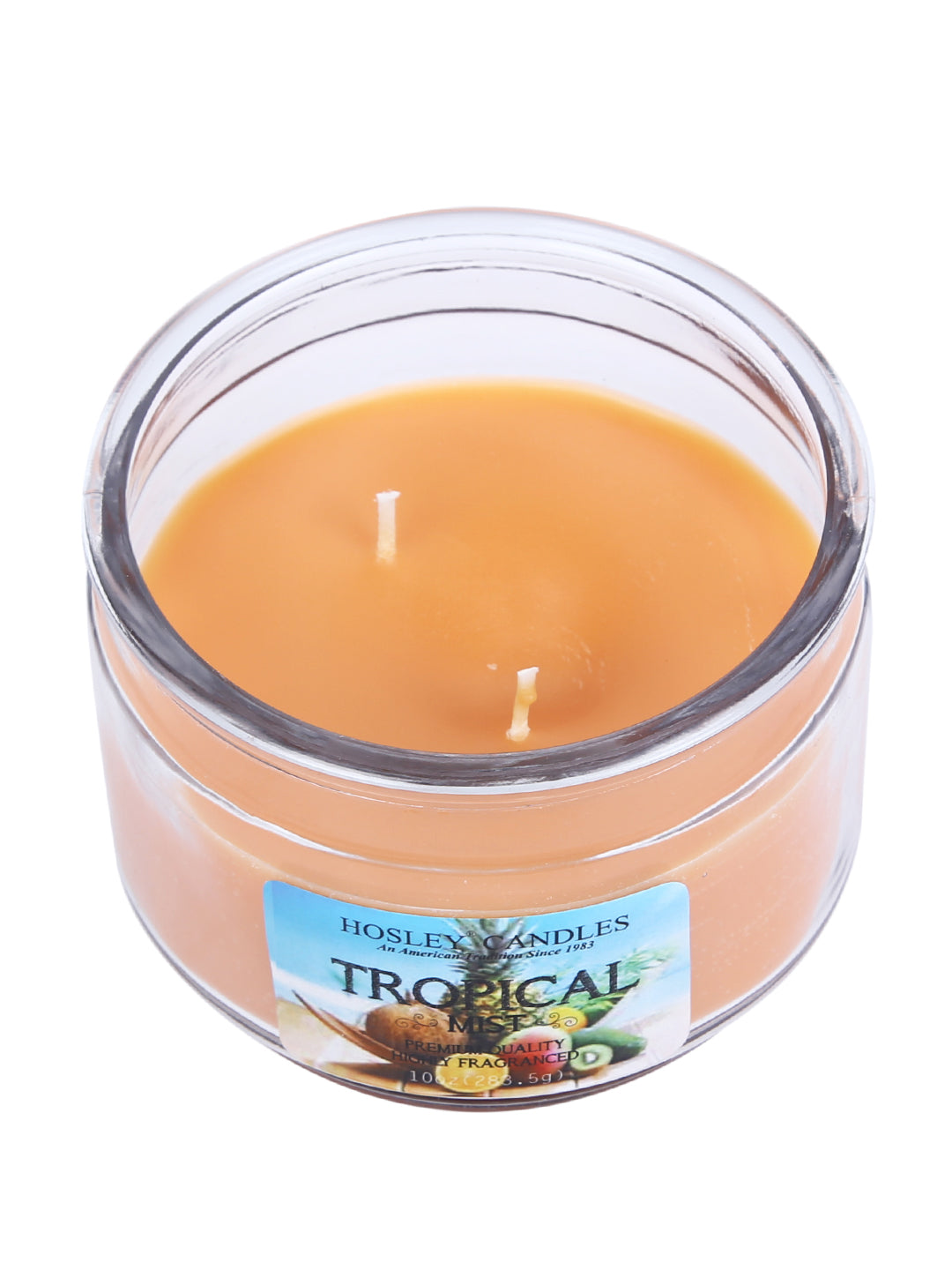 Hosley® Tropical Mist, Highly Fragranced, 2 Wick, 10 Oz wax, Jar Candle