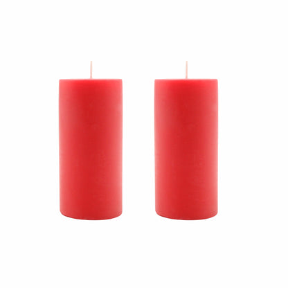 Hosley Set of 2 Fragrances Pillar Candles Apple Cinnamon - Premium Scented. Long-Lasting Burn
