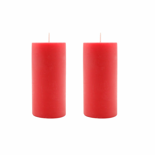 Hosley Set of 2 Fragrances Pillar Candles Apple Cinnamon - Premium Scented. Long-Lasting Burn