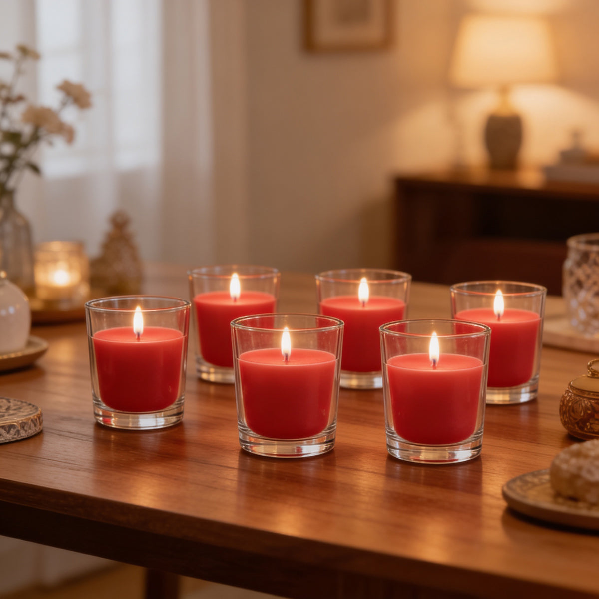 Apple Cinnamon Votive Glass Candle