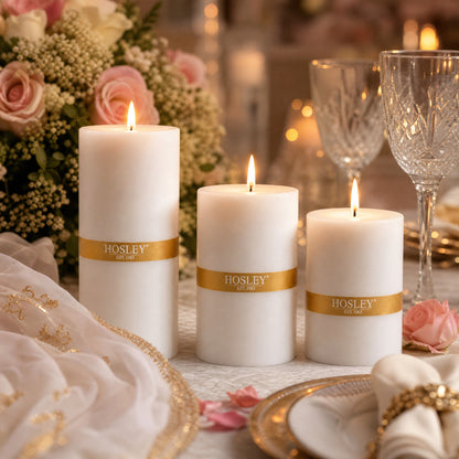 Unscented Pillar Candle Set of 3