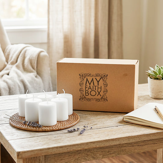 Hosley White Pillar Candles Set of 6 | Unscented Smokeless Decorative Candles | Soy Blend Wax| Long Burning- 30 Hours, 2Inch high Candle for Home Decor, Diwali Decoration, Prayer, Wedding & Gifting