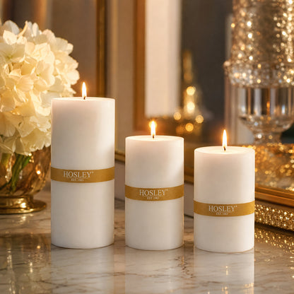 Unscented Pillar Candle Set of 3