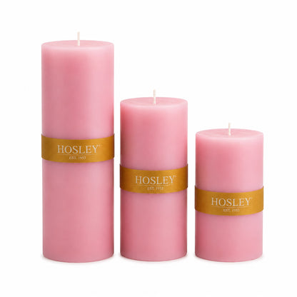 Premium Rose Scented Pillar Candle Set