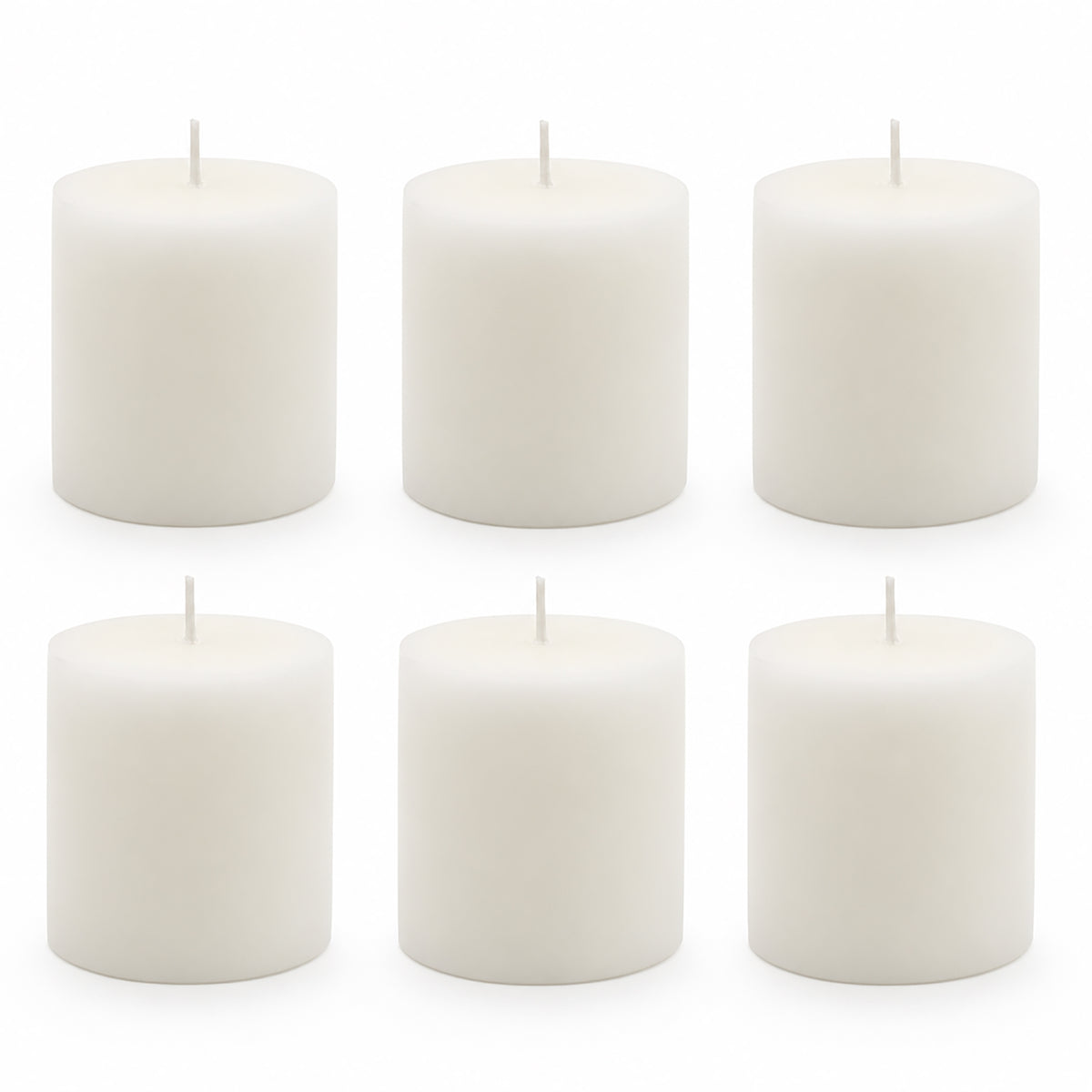 Hosley White Pillar Candles Set of 6 | Unscented Smokeless Decorative Candles | Soy Blend Wax| Long Burning- 30 Hours, 2Inch high Candle for Home Decor, Diwali Decoration, Prayer, Wedding & Gifting