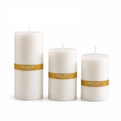 Unscented Pillar Candle Set of 3