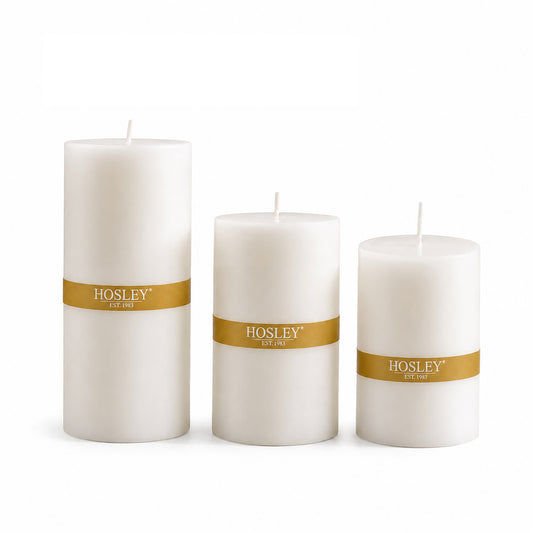 Unscented Pillar Candle Set of 3