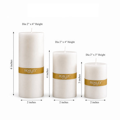 Unscented Pillar Candle Set of 3