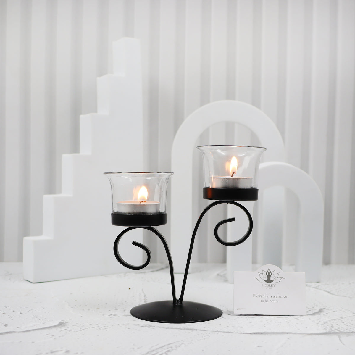 Hosley V-Shape 2-Cup Tealight Holder