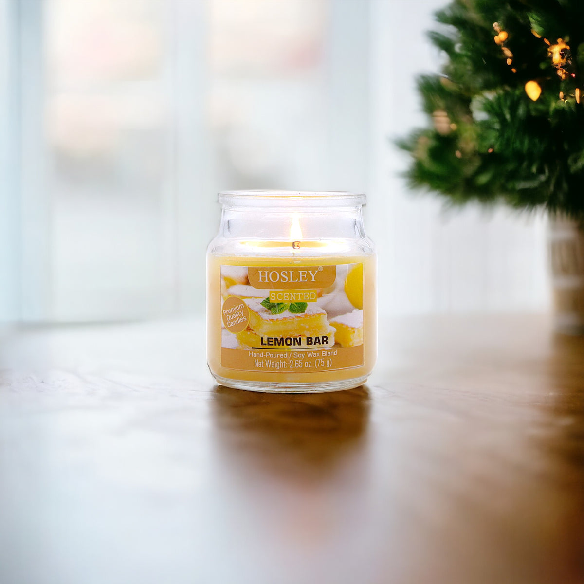 Hosley® Lemon Bar Highly Fragranced, 2.65 Oz wax, Jar Candle