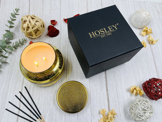 HOSLEY Jasmine Fragrance Jar Candle with Metal Lid for Gifting, wedding and Home Decor - Set of 4