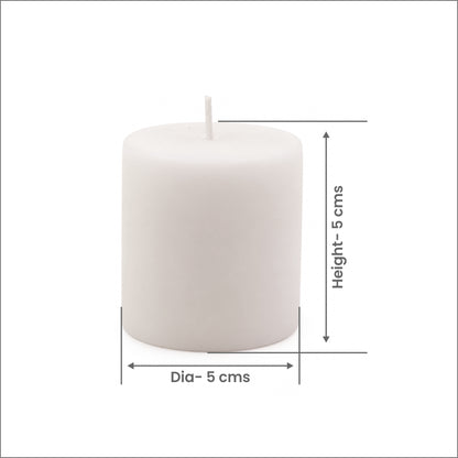 Hosley White Pillar Candles Set of 6 | Unscented Smokeless Decorative Candles | Soy Blend Wax| Long Burning- 30 Hours, 2Inch high Candle for Home Decor, Diwali Decoration, Prayer, Wedding & Gifting