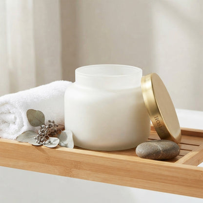 HOSLEY Vanilla Frosted Glass Scented Jar Candle,Pack of 1